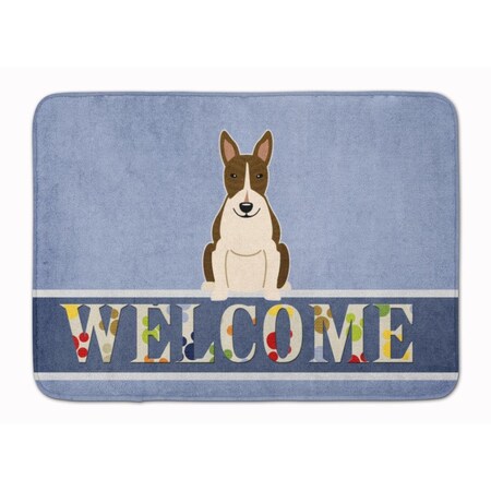 Carolines Treasures Bull Terrier Dark Brindle Welcome Machine Washable Memory Foam Mat BB5717RUG